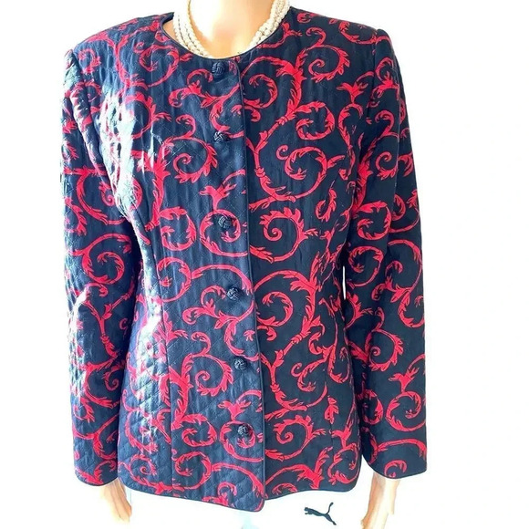 VTG Talbots Pure Silk Lightweight Quilted Button Front Jacket Cardigan Women 10 - Picture 1 of 6